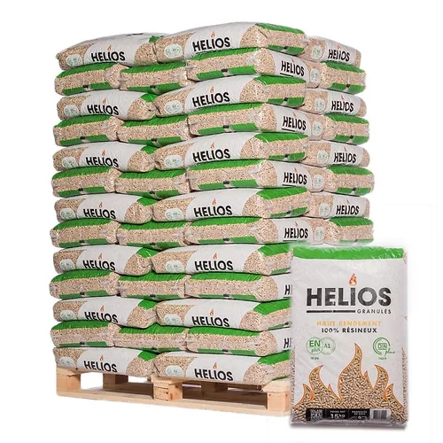 HELIOS Hochleistungs-Holzpellets – Palette 975 kg (65 Säcke) — Produktbild aus dem Sortiment Holzpellets