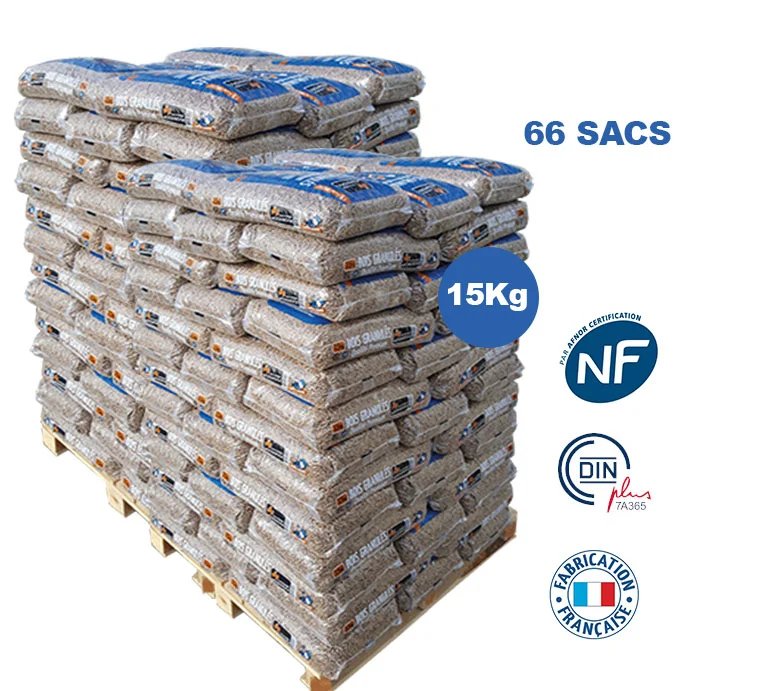 Französische Holzpellets Woodstock® Premium – Palette 990 kg (66 Säcke) — Produktbild aus dem Sortiment Holzpellets